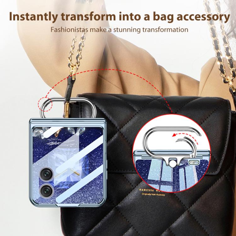 For Honor Magic V Flip 2 GKK Integrated Folding Magnetic Hinge Phantom Phone Case with Oval Ring