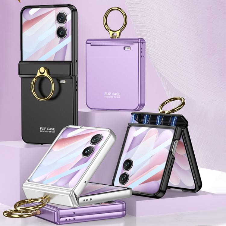 For Honor Magic V Flip 2 GKK Integrated Magnetic Hinged Flip Case with Ring Holder