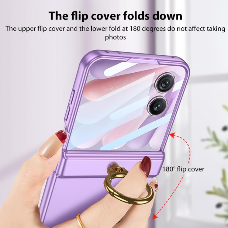 For Honor Magic V Flip 2 GKK Integrated Magnetic Hinged Flip Case with Ring Holder