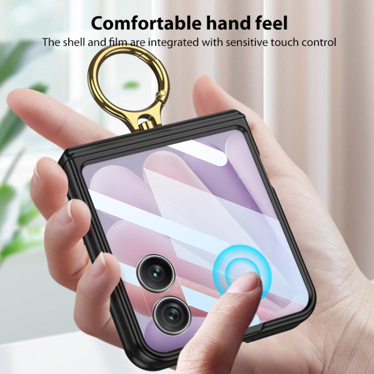 For Honor Magic V Flip 2 GKK Integrated Magnetic Hinged Flip Case with Ring Holder