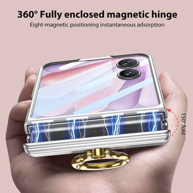For Honor Magic V Flip 2 GKK Integrated Magnetic Hinged Flip Case with Ring Holder