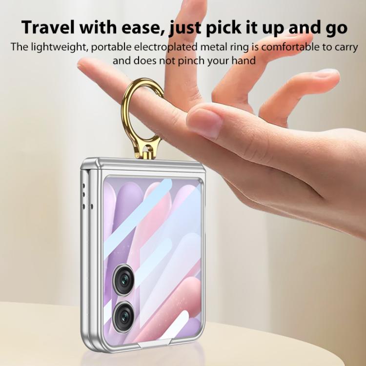 For Honor Magic V Flip 2 GKK Integrated Magnetic Hinged Flip Case with Ring Holder