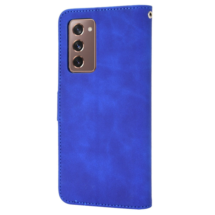 For Samsung Galaxy Z Fold2 5G Solid Color Skin Feel Magnetic Buckle Horizontal Flip Calf Texture PU Leather Case with Holder & Card Slots & Wallet