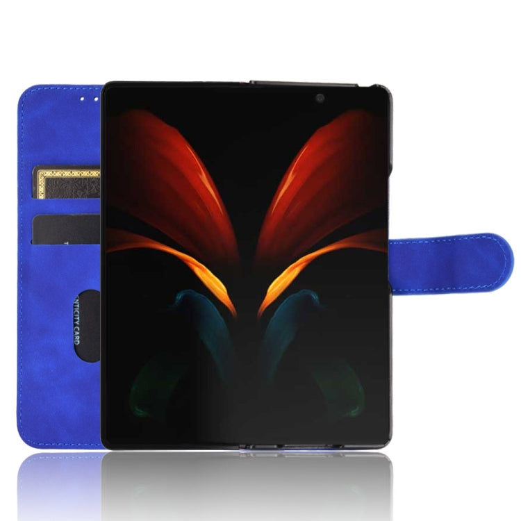 For Samsung Galaxy Z Fold2 5G Solid Color Skin Feel Magnetic Buckle Horizontal Flip Calf Texture PU Leather Case with Holder & Card Slots & Wallet