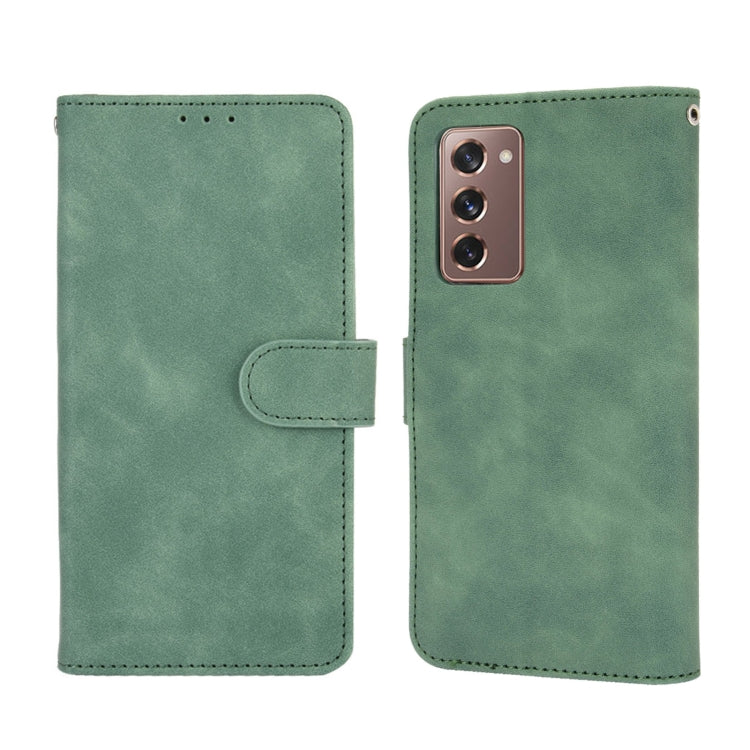 For Samsung Galaxy Z Fold2 5G Solid Color Skin Feel Magnetic Buckle Horizontal Flip Calf Texture PU Leather Case with Holder & Card Slots & Wallet