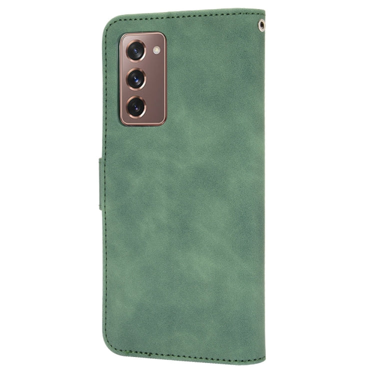 For Samsung Galaxy Z Fold2 5G Solid Color Skin Feel Magnetic Buckle Horizontal Flip Calf Texture PU Leather Case with Holder & Card Slots & Wallet