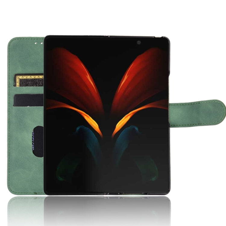 For Samsung Galaxy Z Fold2 5G Solid Color Skin Feel Magnetic Buckle Horizontal Flip Calf Texture PU Leather Case with Holder & Card Slots & Wallet