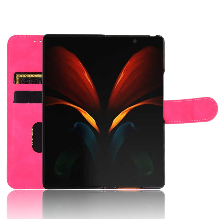 For Samsung Galaxy Z Fold2 5G Solid Color Skin Feel Magnetic Buckle Horizontal Flip Calf Texture PU Leather Case with Holder & Card Slots & Wallet