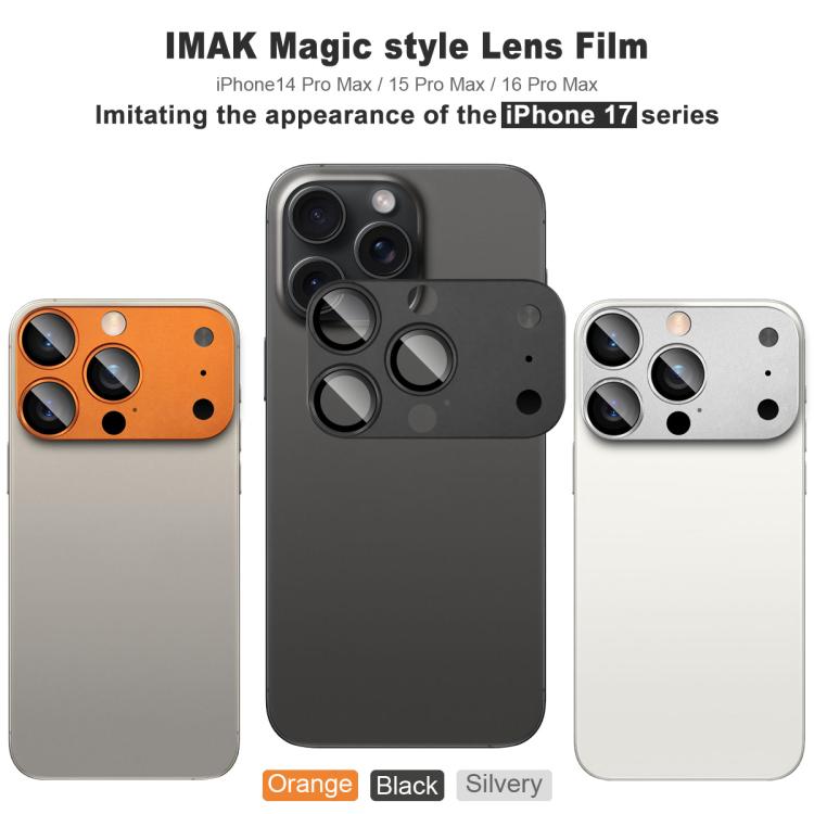 For iPhone 15 Pro Max/16 Pro Max imak Magic Style Lens Film, Imitating the Appearance of the iP17 Pro Max