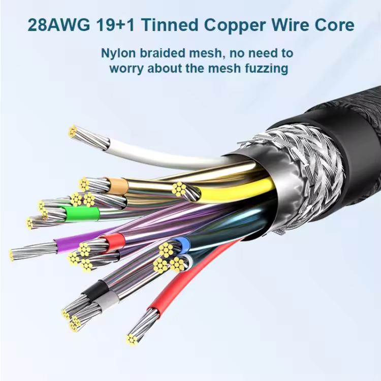 HDMI 2.1 Male to Male 8K 60Hz Zinc Alloy HD Video Cable for Laptop Projector TV Monitor, Length:1m