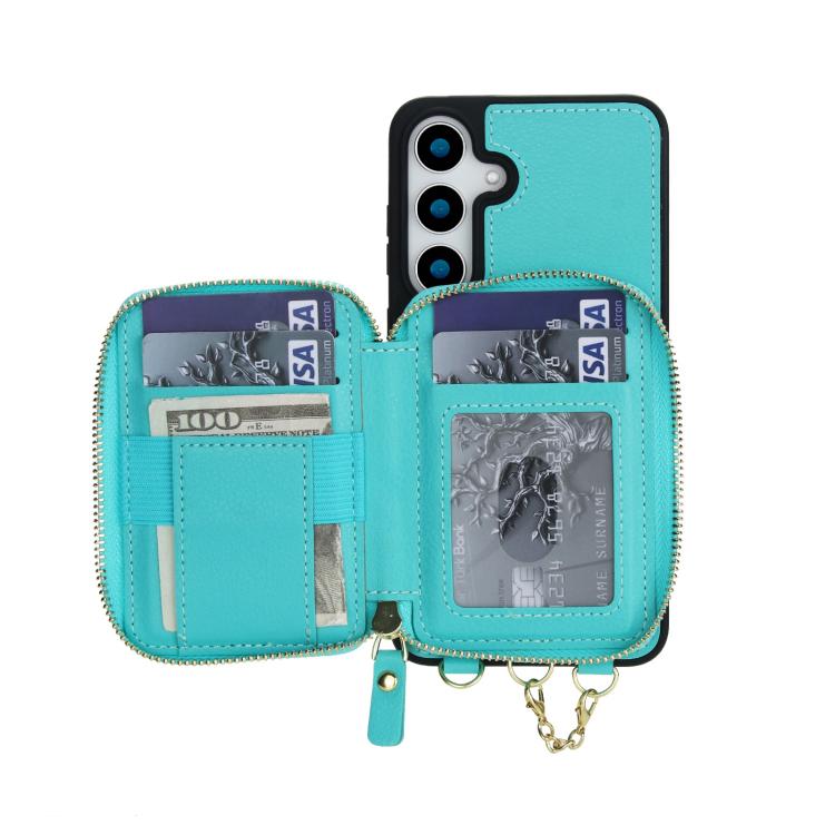 For Samsung Galaxy S23 FE 5G AwQuer 2 in 1 Crossbody Zipper Wallet Leather Back Phone Case