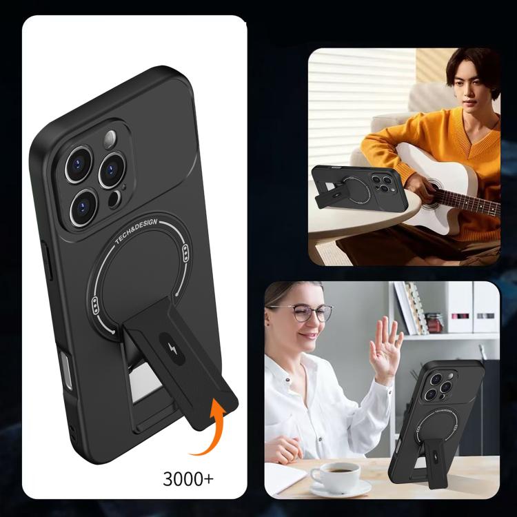 For iPhone 16 Pro Max Skin Feel MagSafe Phone Case with Holder