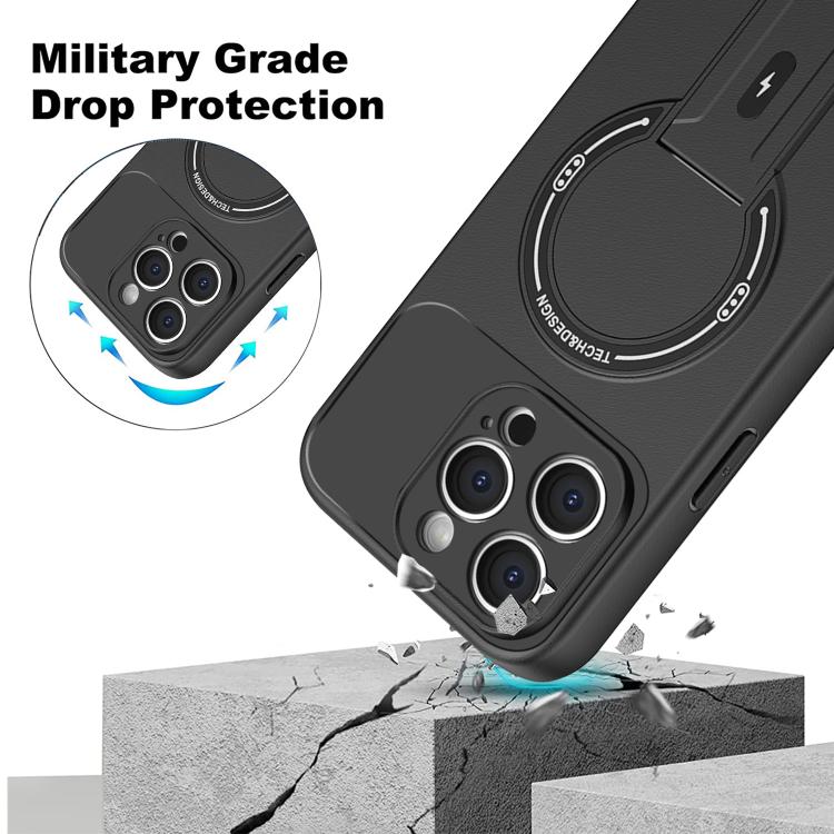 For iPhone 16 Pro Max Skin Feel MagSafe Phone Case with Holder