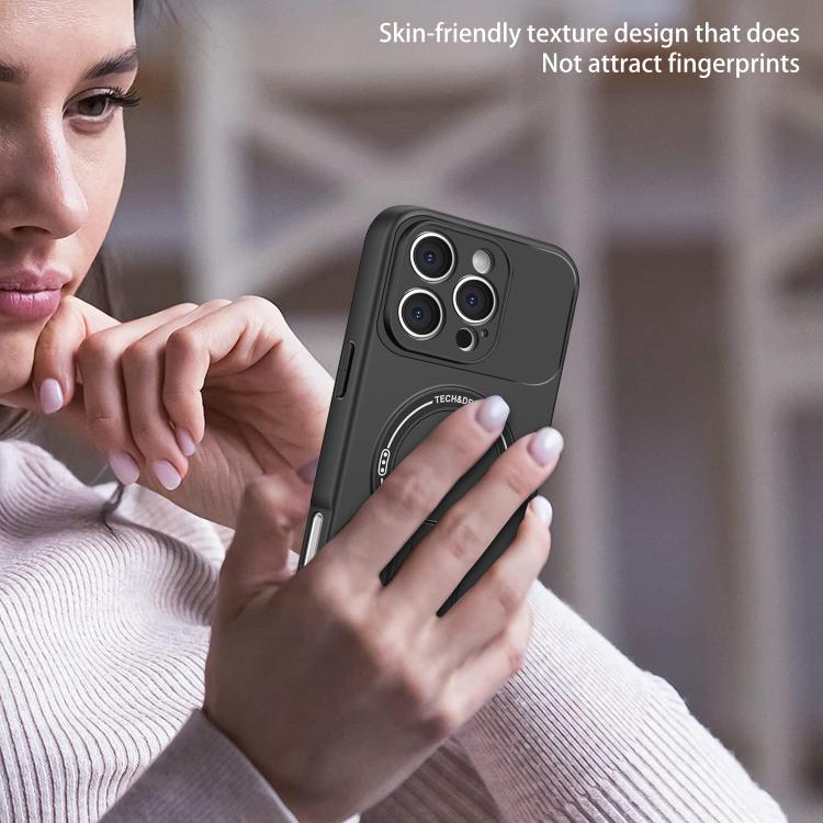 For iPhone 16 Pro Max Skin Feel MagSafe Phone Case with Holder