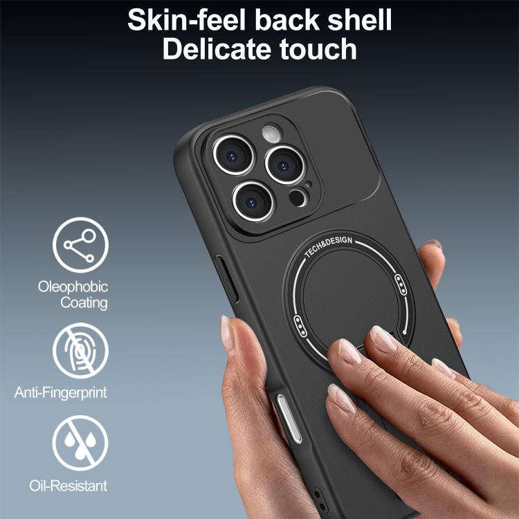 For iPhone 16 Pro Max Skin Feel MagSafe Phone Case with Holder