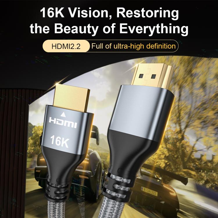 16K 60Hz 96Gbps HDMI 2.2 Ultra HD Video Adapter Cable for Connecting Desktop Computer Monitor, Length:2m