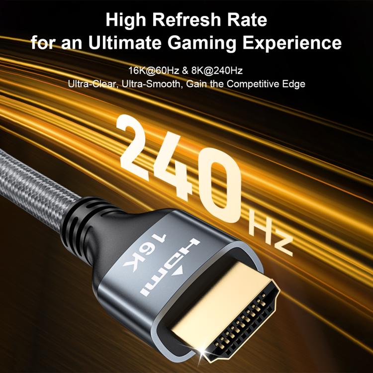16K 60Hz 96Gbps HDMI 2.2 Ultra HD Video Adapter Cable for Connecting Desktop Computer Monitor, Length:2m