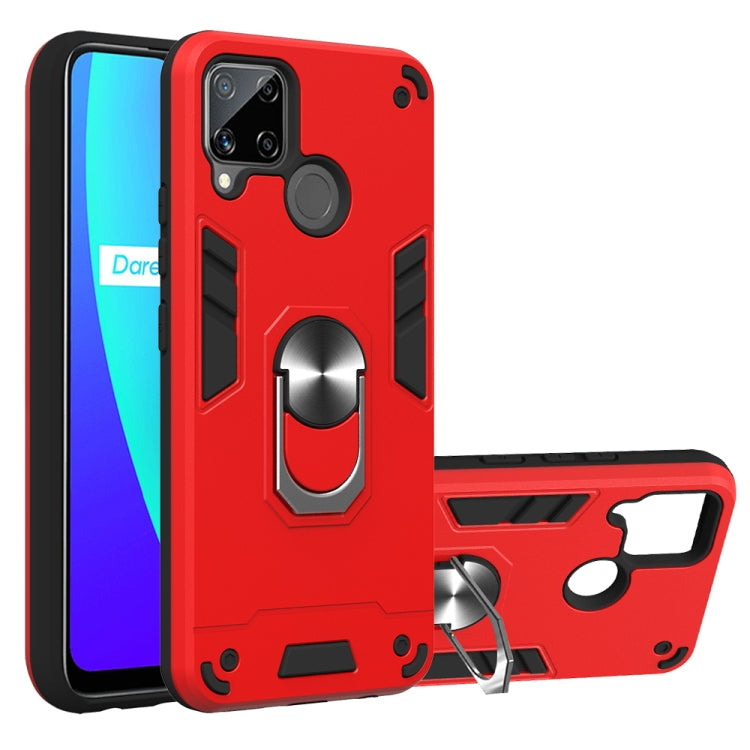 For OPPO Realme C12 / C15 Armour Series PC + TPU Protective Case with Ring Holder