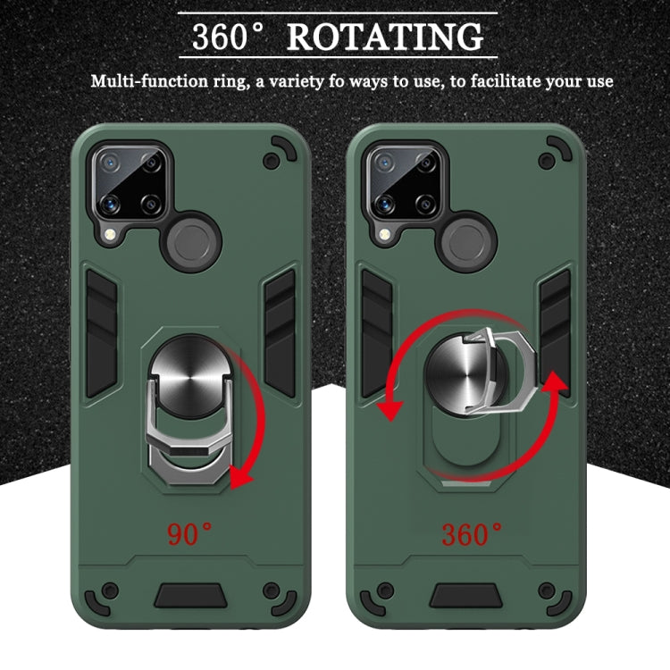 For OPPO Realme C12 / C15 Armour Series PC + TPU Protective Case with Ring Holder