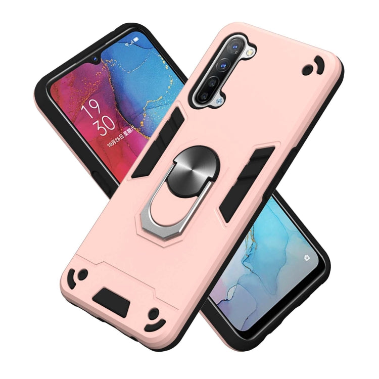 For OPPO Reno 3 Armour Series PC + TPU Protective Case with Ring Holder
