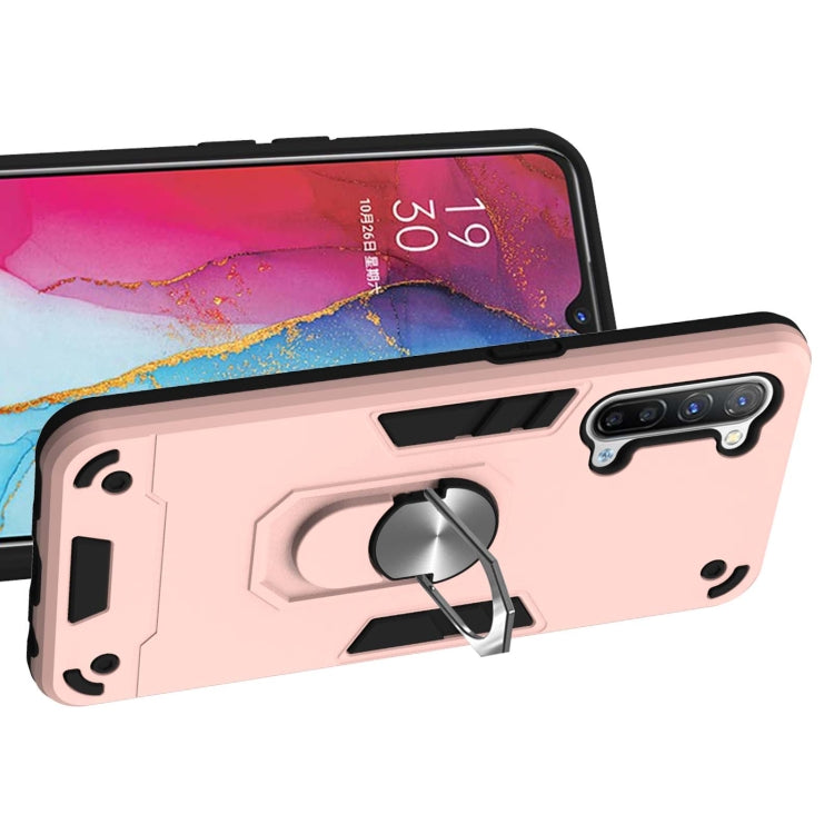For OPPO Reno 3 Armour Series PC + TPU Protective Case with Ring Holder