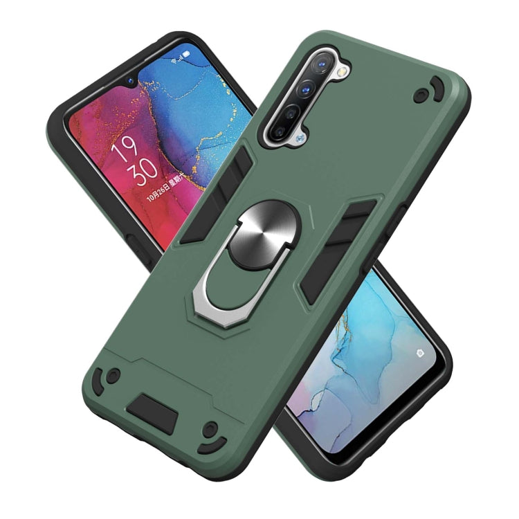 For OPPO Reno 3 Armour Series PC + TPU Protective Case with Ring Holder