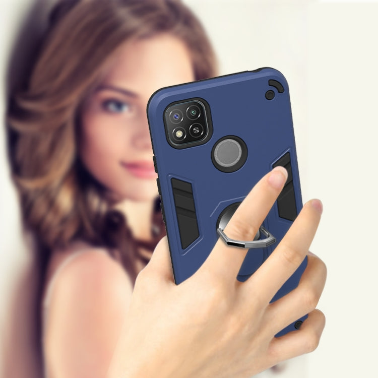 For Xiaomi Redmi 9C Armour Series PC + TPU Protective Case with Ring Holder
