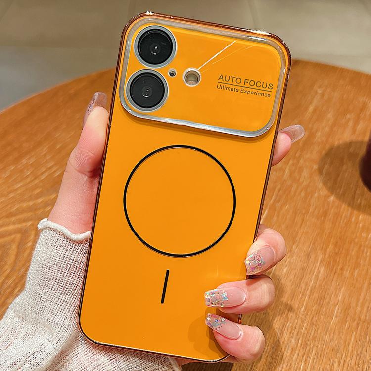 For iPhone 16 Laser Large Hole Camera Frame Fine Ring Magsafe Phone Case