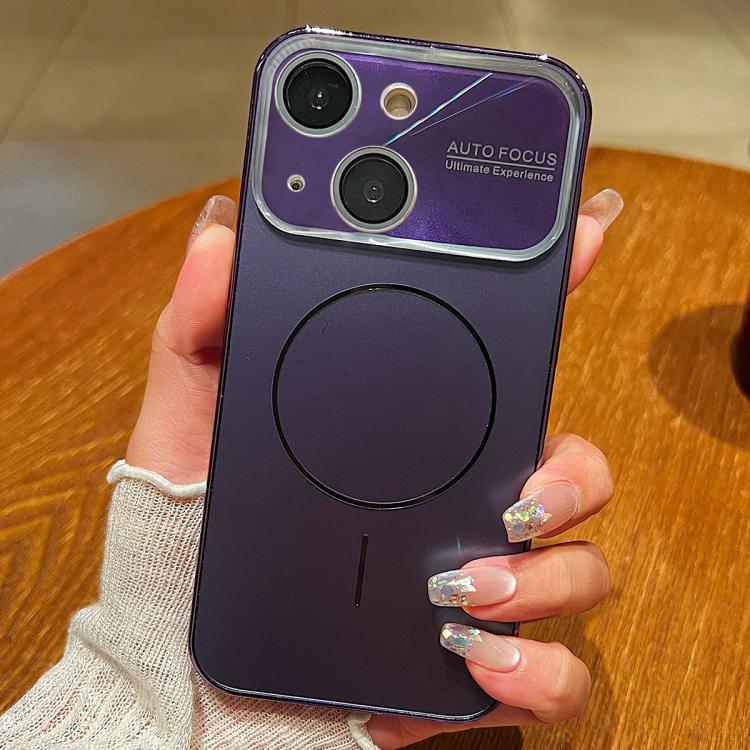 For iPhone 15 Laser Large Hole Camera Frame Fine Ring Magsafe Phone Case