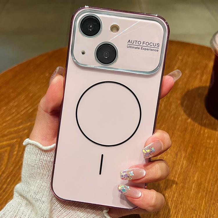 For iPhone 14 Laser Large Hole Camera Frame Fine Ring Magsafe Phone Case