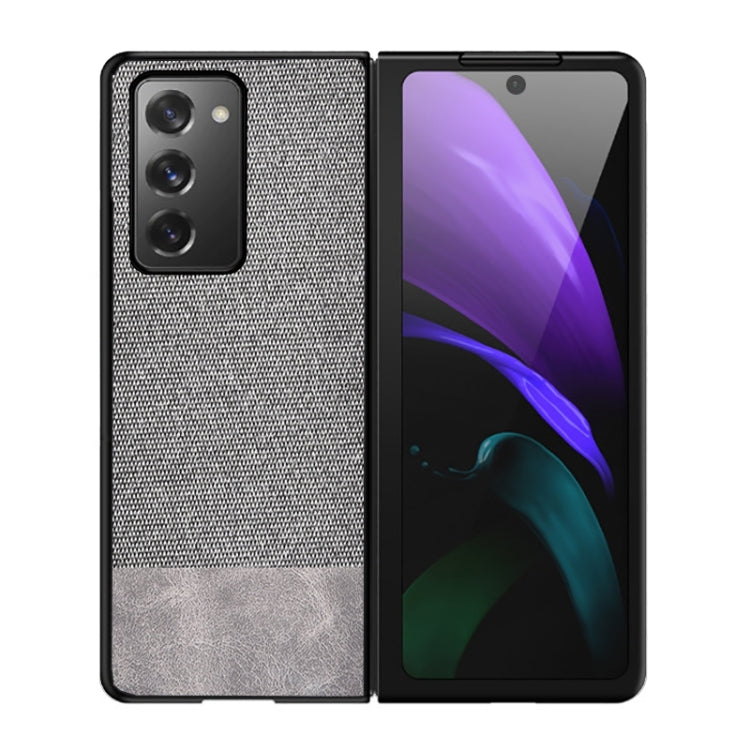 For Samsung Galaxy Z Fold2 5G Shockproof Splicing PU + Cloth Texture PC + TPU Protective Case