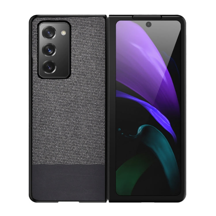 For Samsung Galaxy Z Fold2 5G Shockproof Splicing PU + Cloth Texture PC + TPU Protective Case