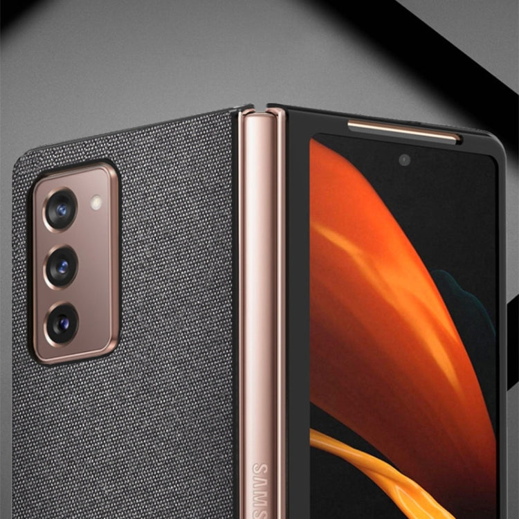 For Samsung Galaxy Z Fold2 5G Shockproof Splicing PU + Cloth Texture PC + TPU Protective Case