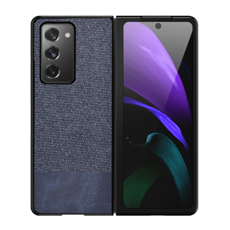 For Samsung Galaxy Z Fold2 5G Shockproof Splicing PU + Cloth Texture PC + TPU Protective Case