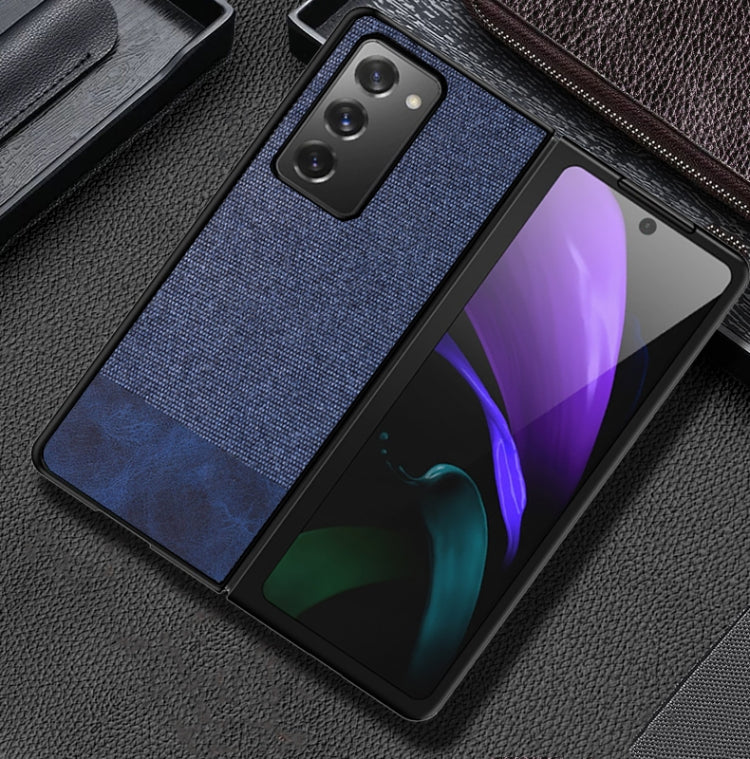 For Samsung Galaxy Z Fold2 5G Shockproof Splicing PU + Cloth Texture PC + TPU Protective Case