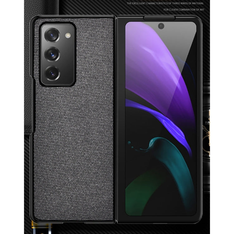 For Samsung Galaxy Z Fold2 5G Shockproof Splicing PU + Cloth Texture PC + TPU Protective Case