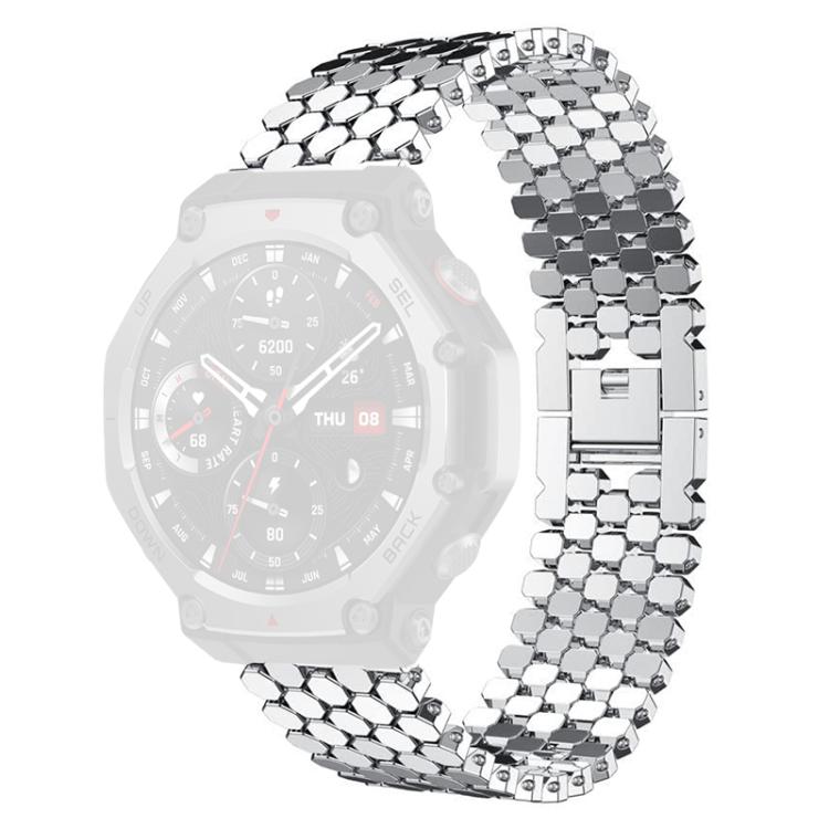 For Amazfit T-Rex 3 xDfind Fish Scale Texture Metal Watch Band
