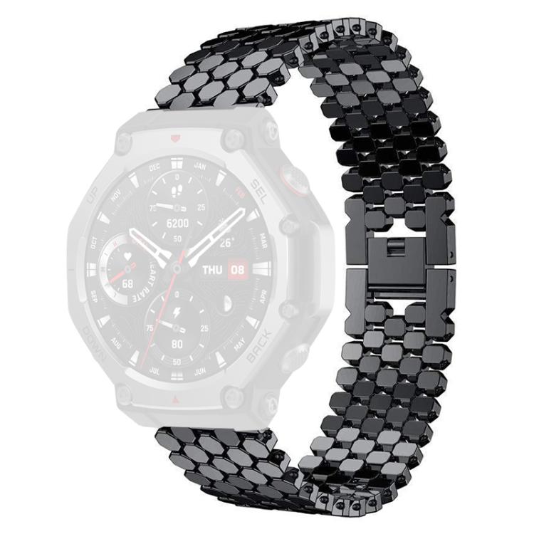 For Amazfit T-Rex 3 xDfind Fish Scale Texture Metal Watch Band