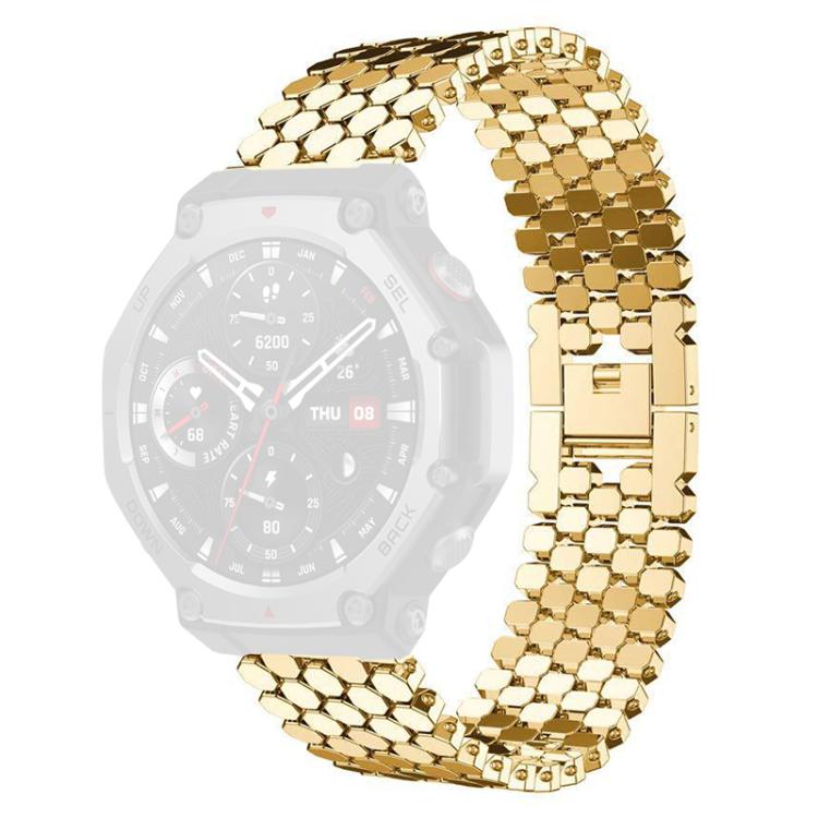 For Amazfit T-Rex 3 xDfind Fish Scale Texture Metal Watch Band