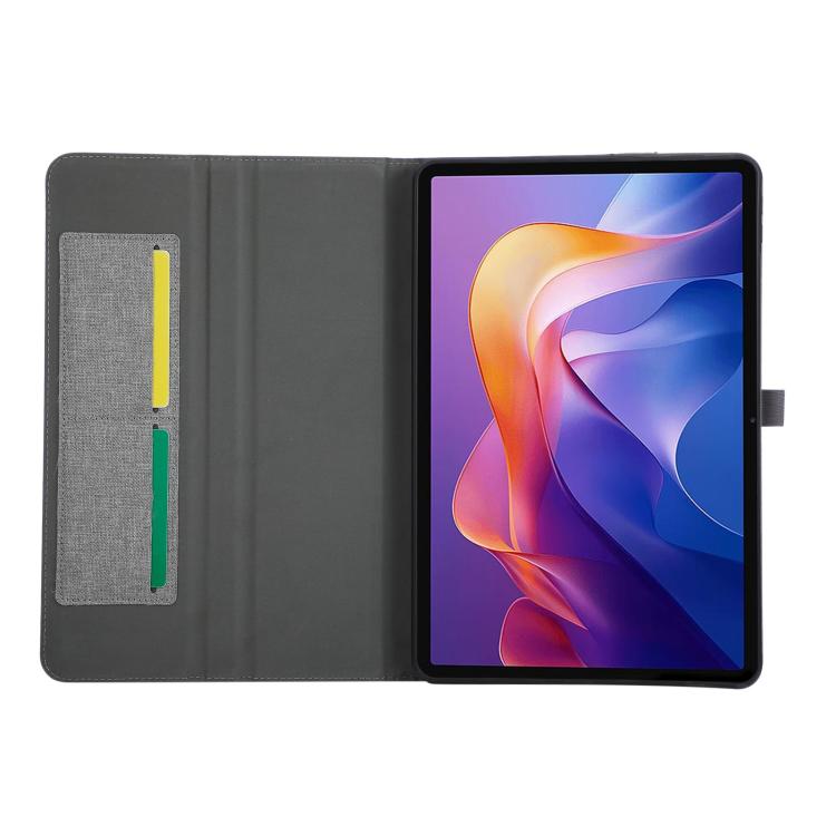 For Xiaomi Redmi Pad 2 Pro 12.1 Fabric Texture Horizontal Flip Leather Tablet Case with Hand Strap