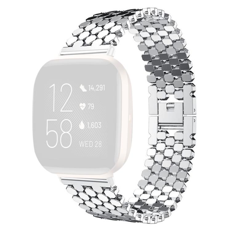 For Fitbit Versa 2/Versa/Versa Lite xDfind Fish Scale Texture Metal Watch Band