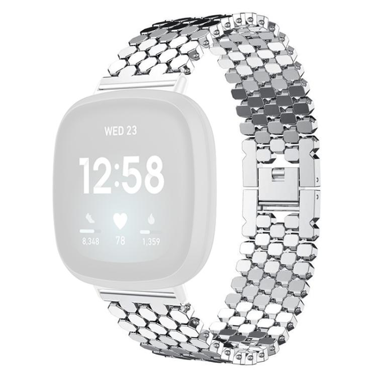 For Fitbit Versa 4/Versa 3/Sense 2/Sense xDfind Fish Scale Texture Metal Watch Band