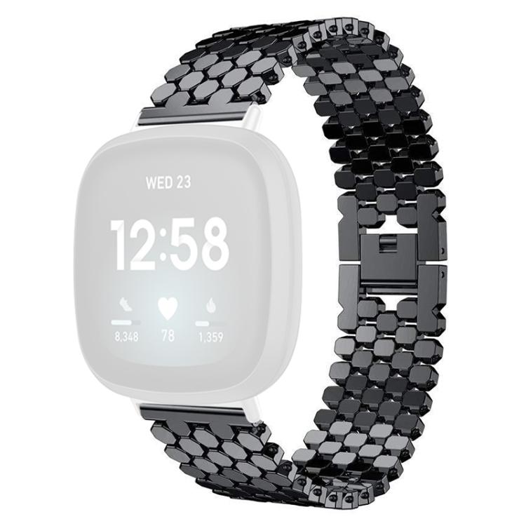 For Fitbit Versa 4/Versa 3/Sense 2/Sense xDfind Fish Scale Texture Metal Watch Band