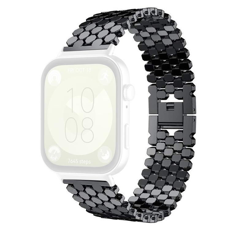 For Huawei Watch Fit4 / Fit4 Pro / Fit3 xDfind Fish Scale Texture Metal Watch Band