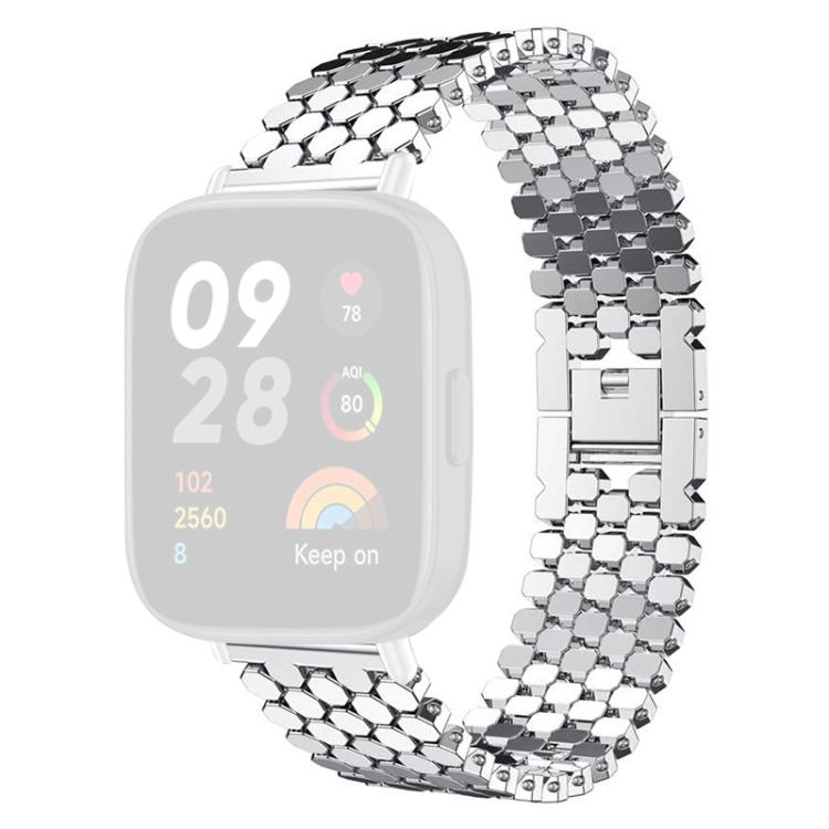 For Redmi Watch 3 xDfind Fish Scale Texture Metal Watch Band