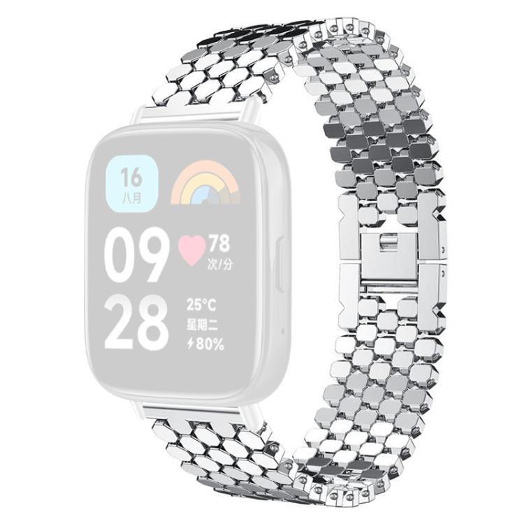 For Redmi Watch 3 Active / Watch 3 Lite xDfind Fish Scale Texture Metal Watch Band