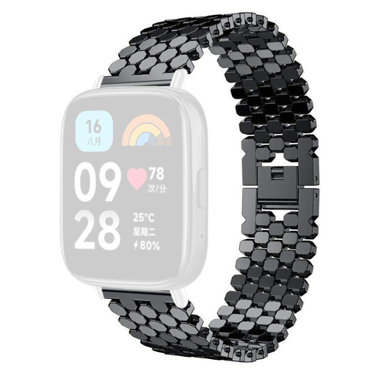 For Redmi Watch 3 Active / Watch 3 Lite xDfind Fish Scale Texture Metal Watch Band