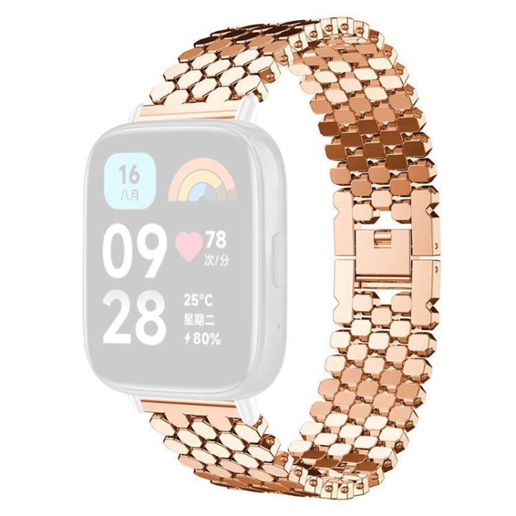 For Redmi Watch 3 Active / Watch 3 Lite xDfind Fish Scale Texture Metal Watch Band