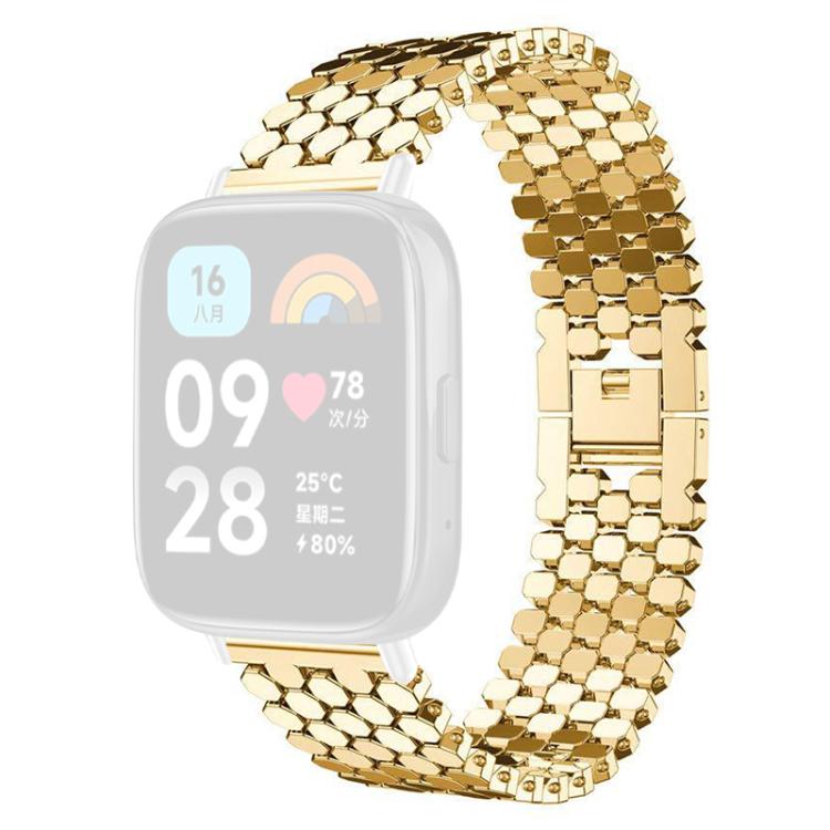For Redmi Watch 3 Active / Watch 3 Lite xDfind Fish Scale Texture Metal Watch Band