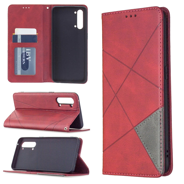 For OPPO Find X2 Lite Rhombus Texture Horizontal Flip Magnetic Leather Case with Holder & Card Slots & Wallet
